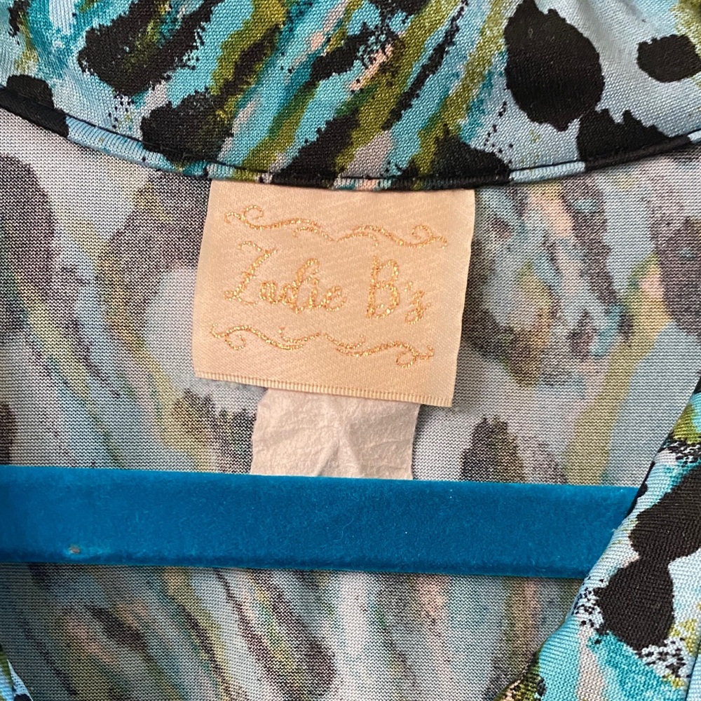 Blue-Green Animal Print Maxi Dress by - Picture 4 of 5